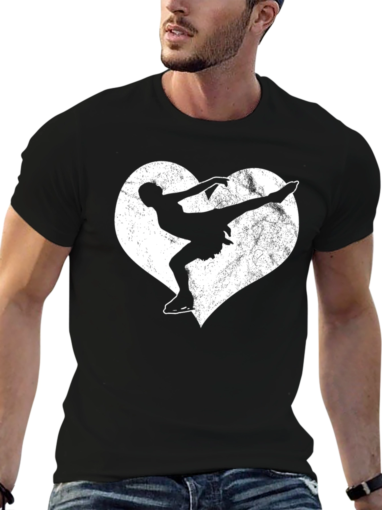 Figure Skating Heart Graphic Tee - Stylish Unisex T-Shirt