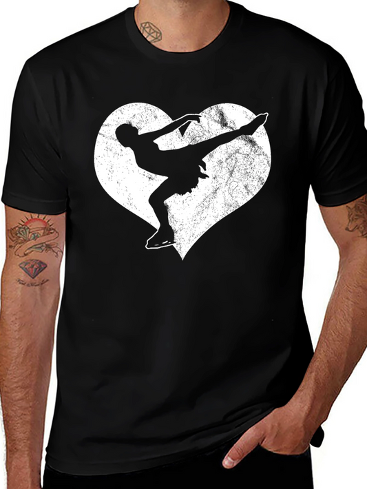 Figure Skating Heart Graphic Tee - Stylish Unisex T-Shirt