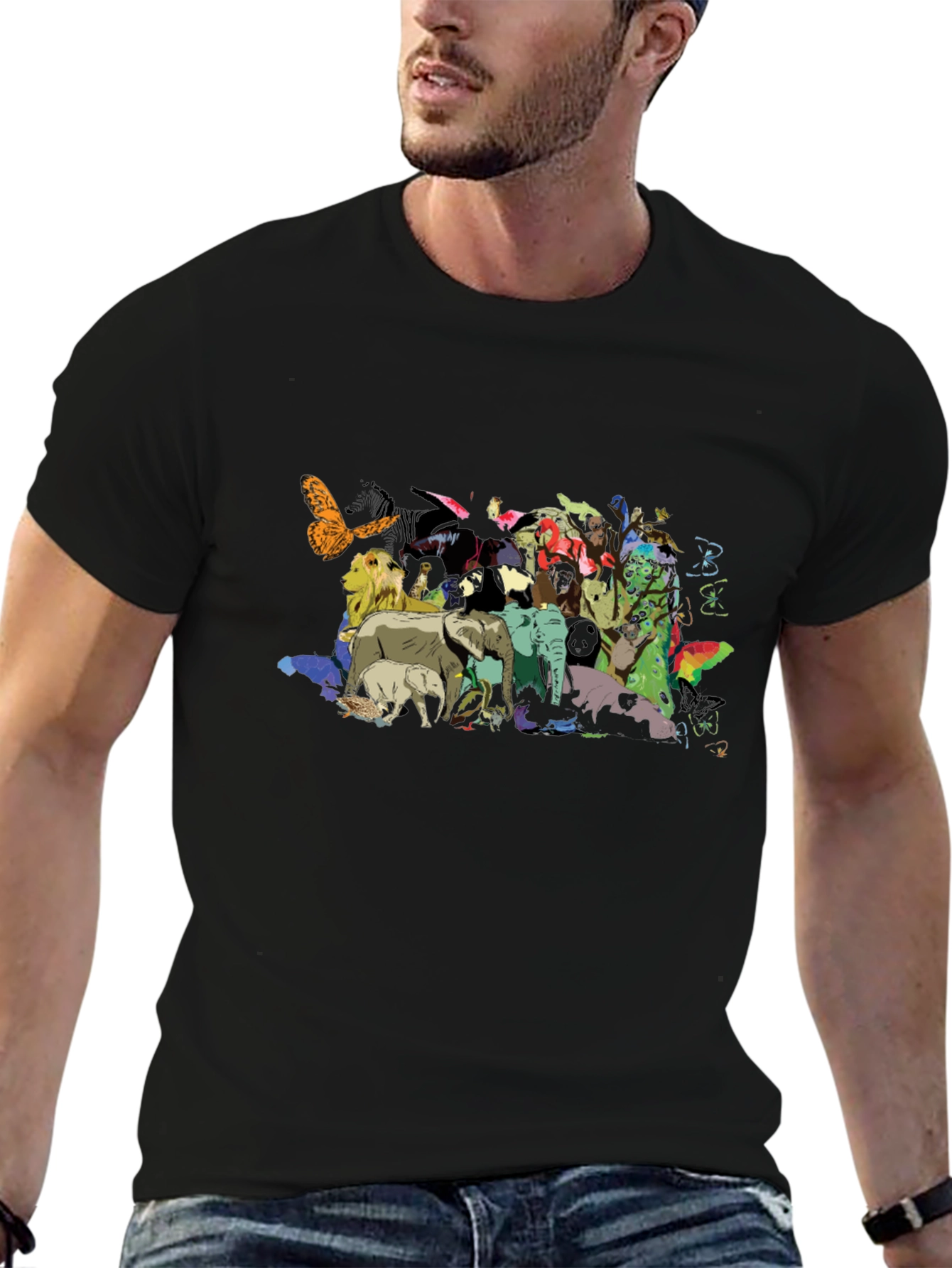 Animal Kingdom Graphic Black T-Shirt