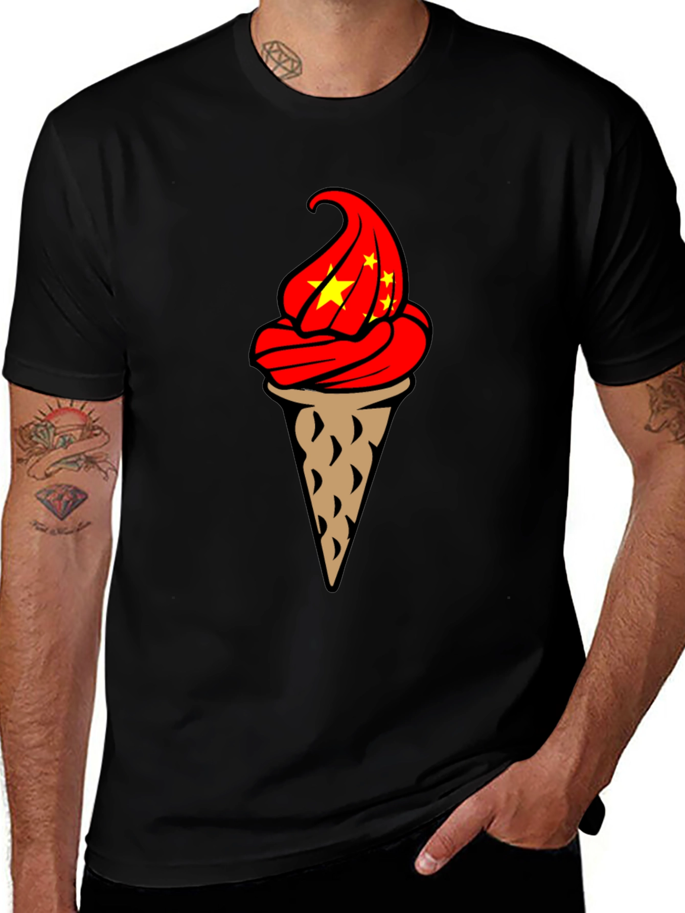 Ice Cream Cone Graphic T-Shirt - Novelty Design