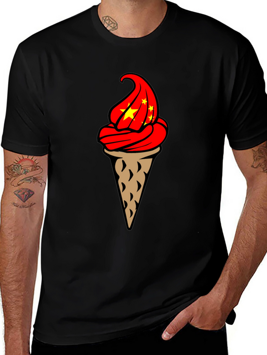 Ice Cream Cone Graphic T-Shirt - Novelty Design