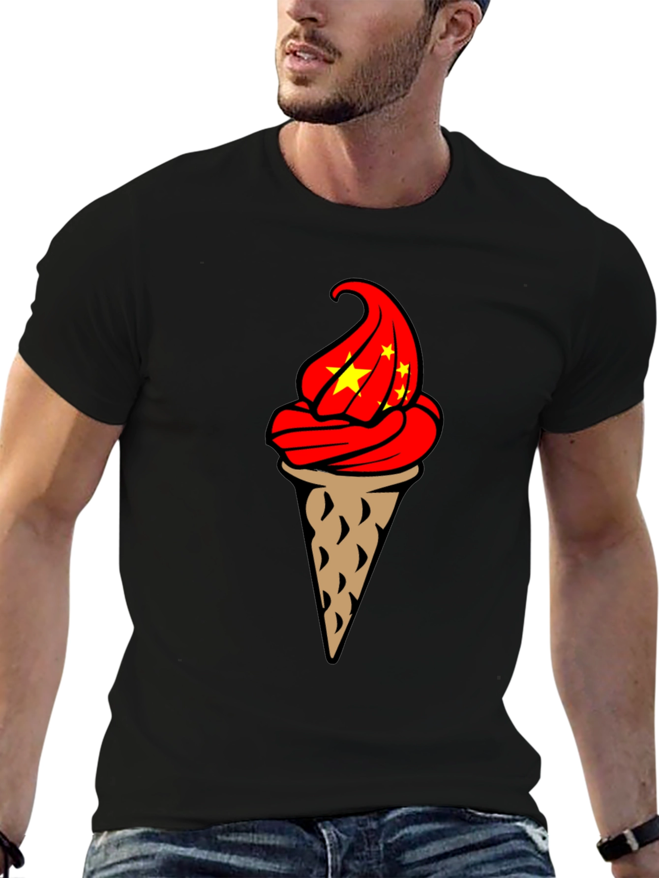 Ice Cream Cone Graphic T-Shirt - Novelty Design