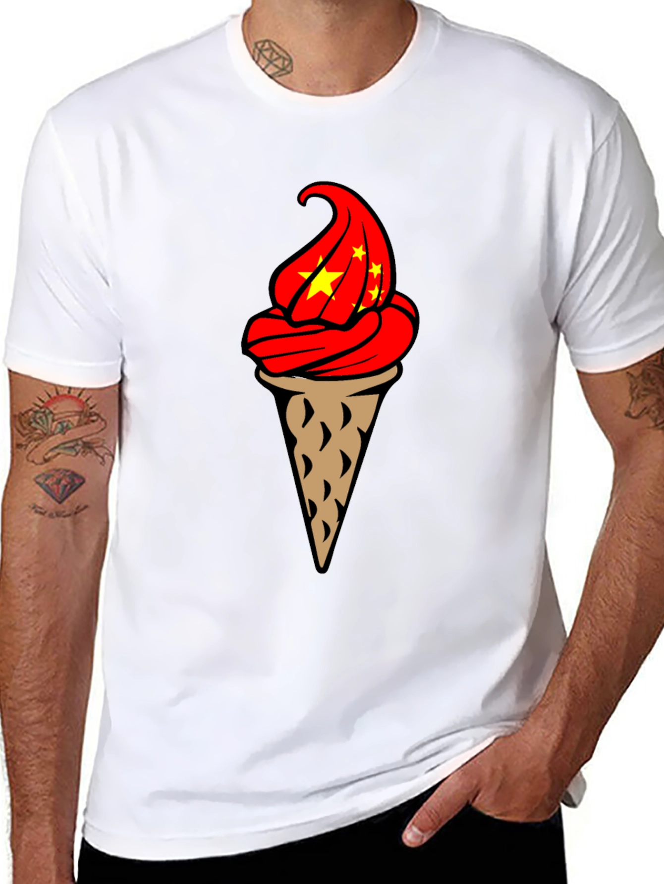 Ice Cream Cone Graphic T-Shirt - Novelty Design