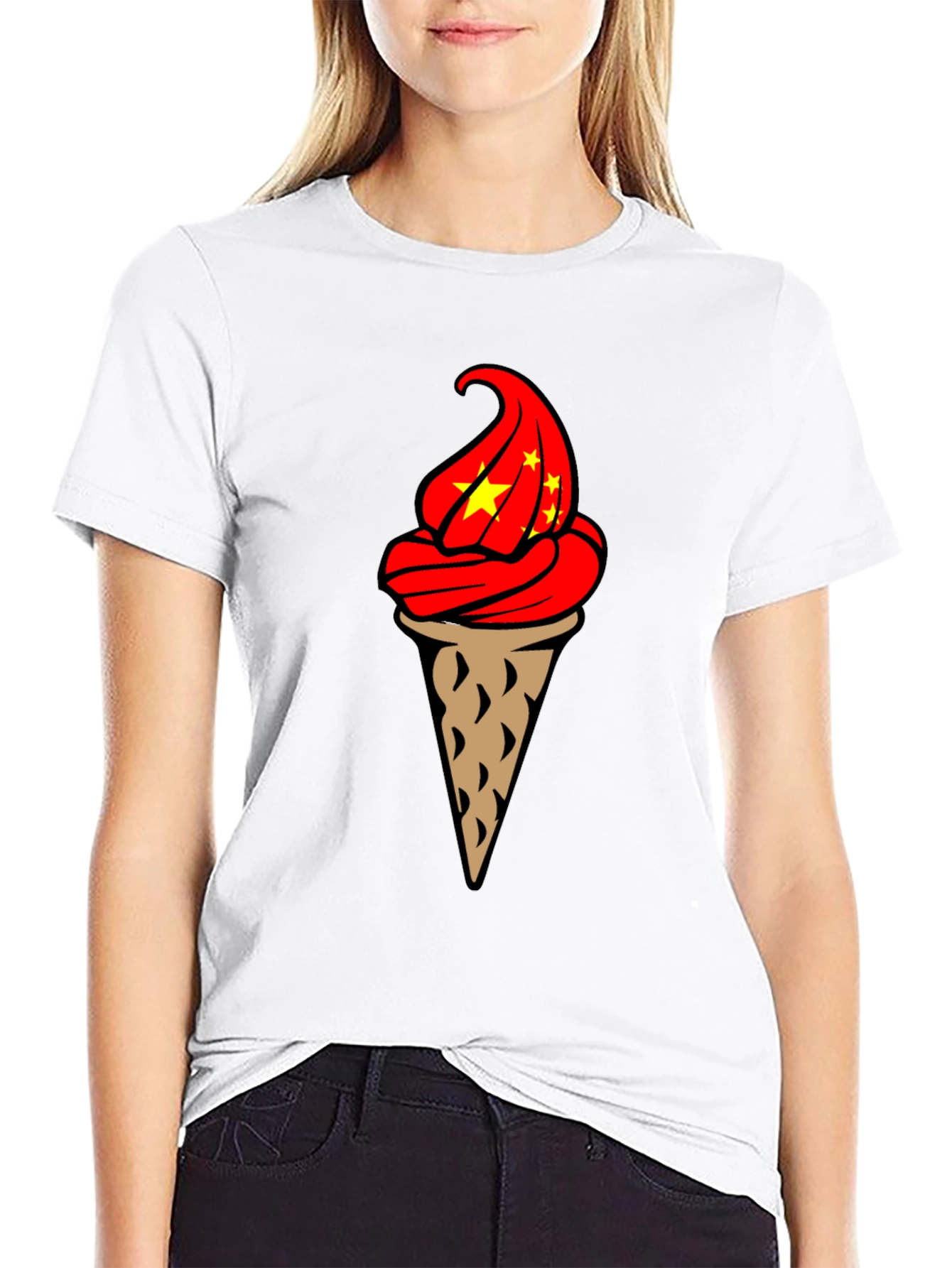 Ice Cream Cone Graphic T-Shirt - Novelty Design