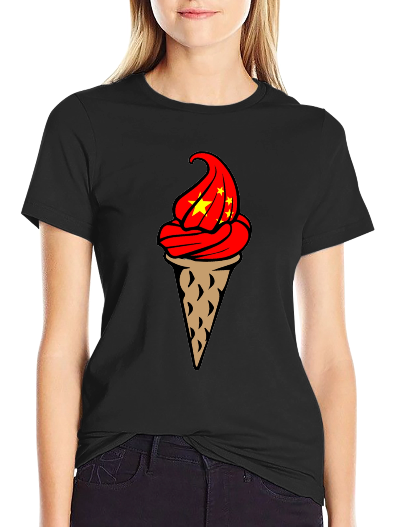 Ice Cream Cone Graphic T-Shirt - Novelty Design