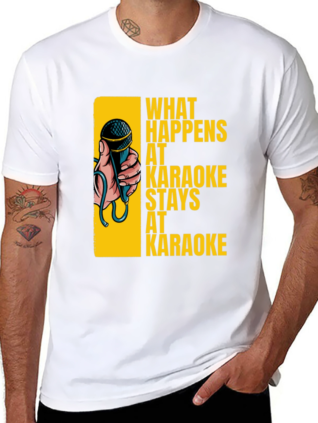 Karaoke T-Shirt: What Happens at Karaoke Stays at Karaoke