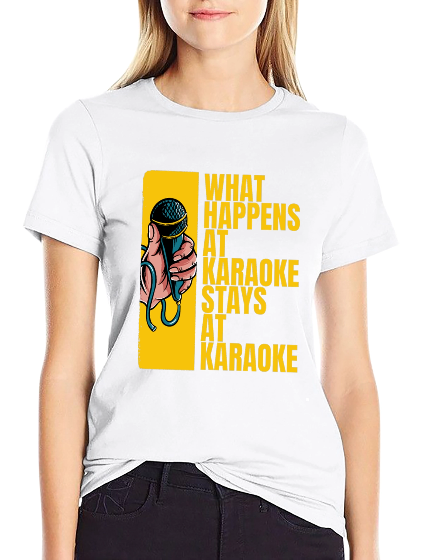 Karaoke T-Shirt: What Happens at Karaoke Stays at Karaoke
