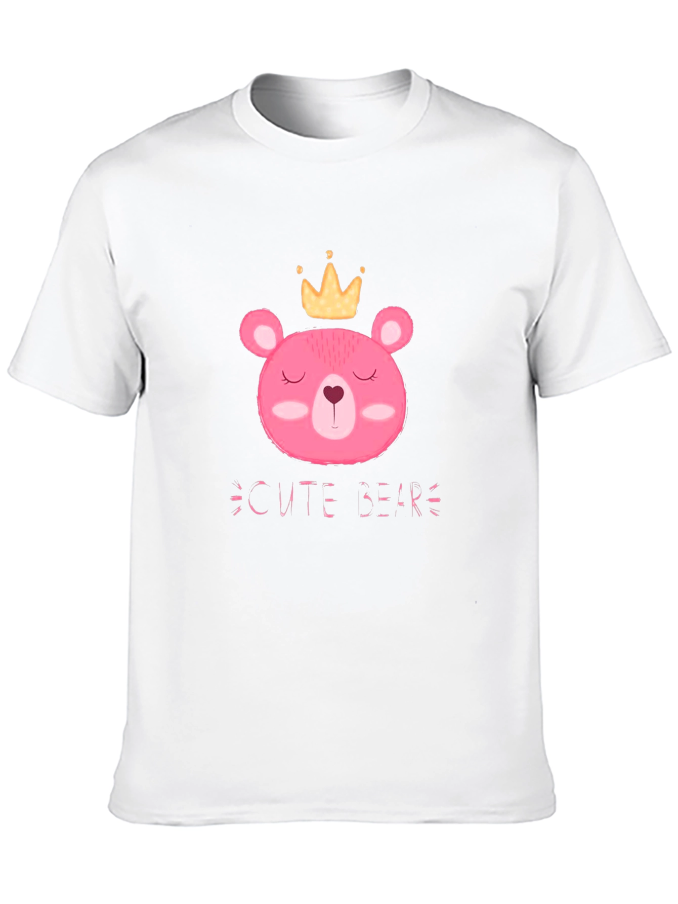 Cute Bear Graphic Tee - Black Cotton T-Shirt