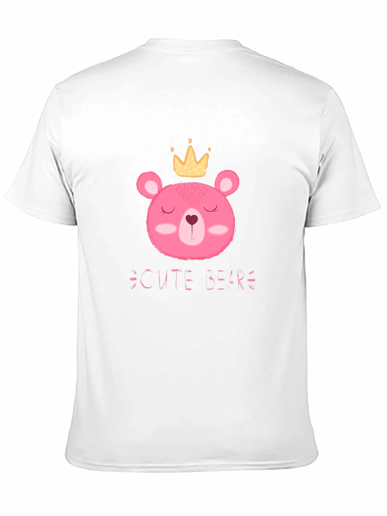 Cute Bear Graphic Tee - Black Cotton T-Shirt