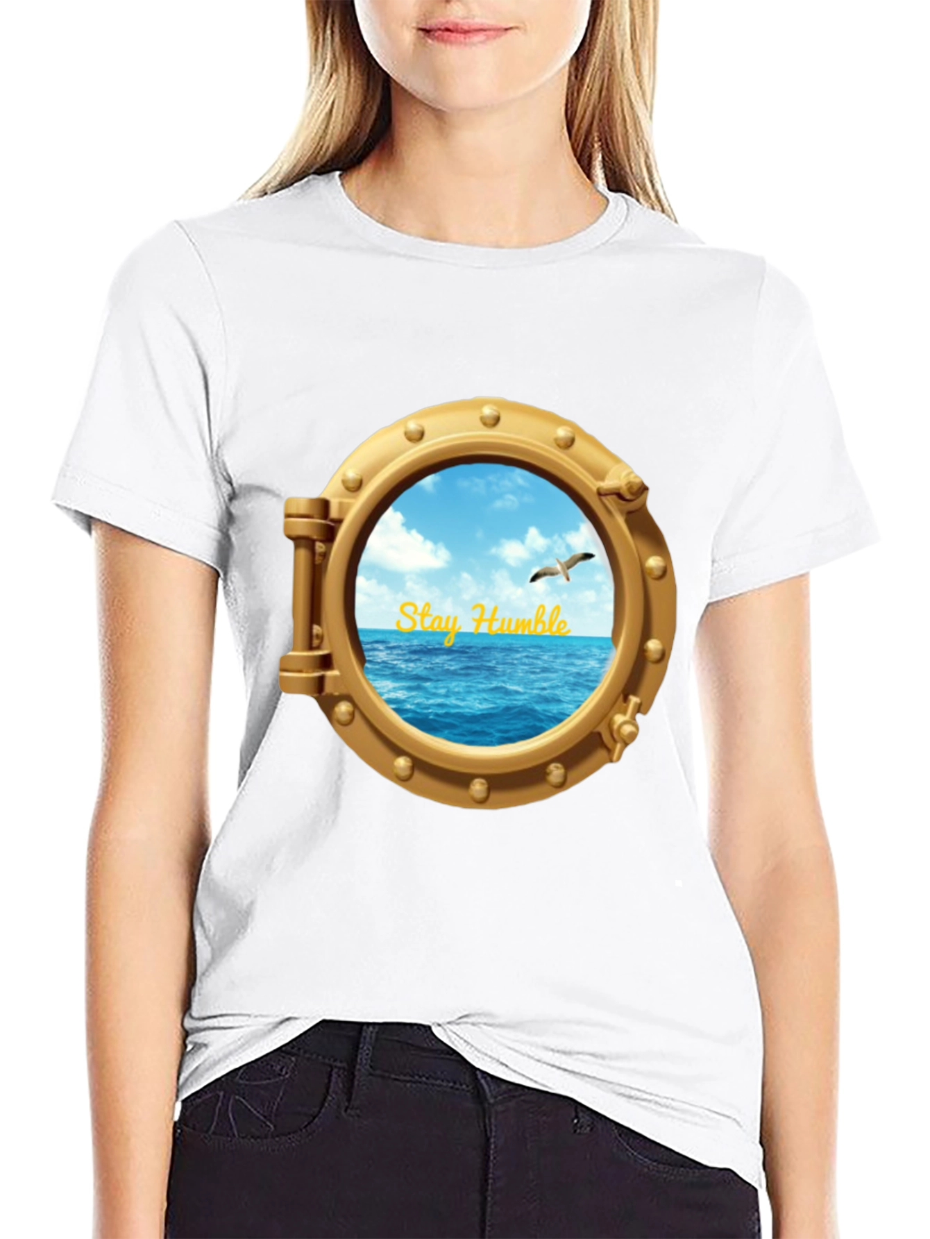 Stay Humble Porthole T-Shirt - Nautical Adventure Tee
