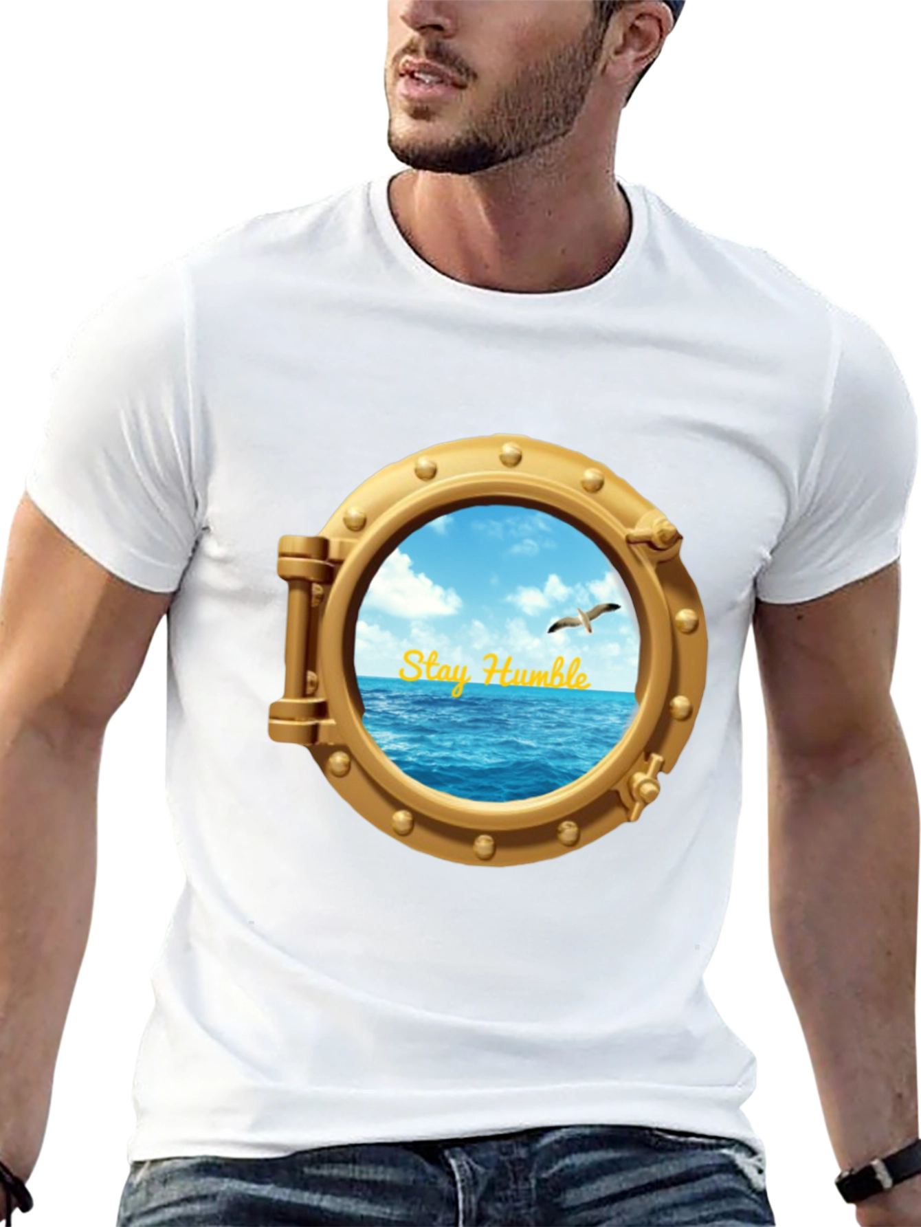 Stay Humble Porthole T-Shirt - Nautical Adventure Tee