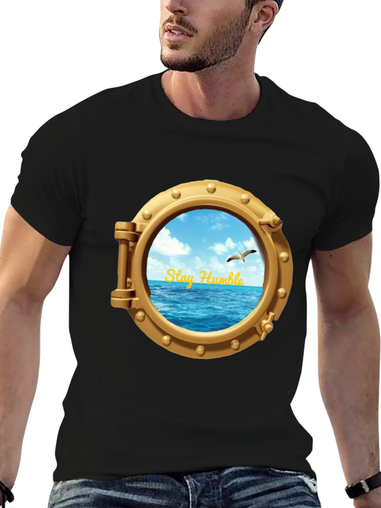 Stay Humble Porthole T-Shirt - Nautical Adventure Tee
