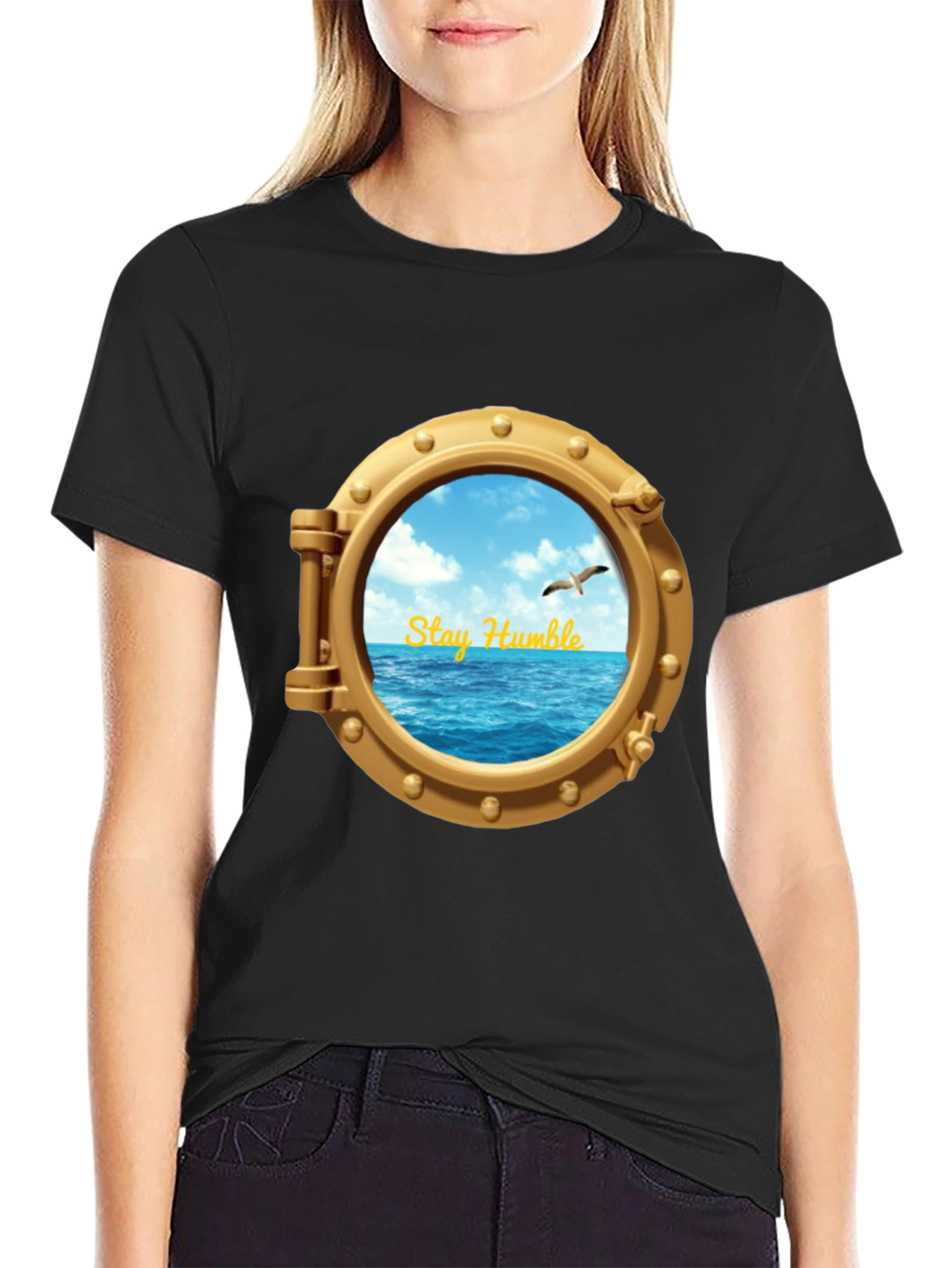 Stay Humble Porthole T-Shirt - Nautical Adventure Tee