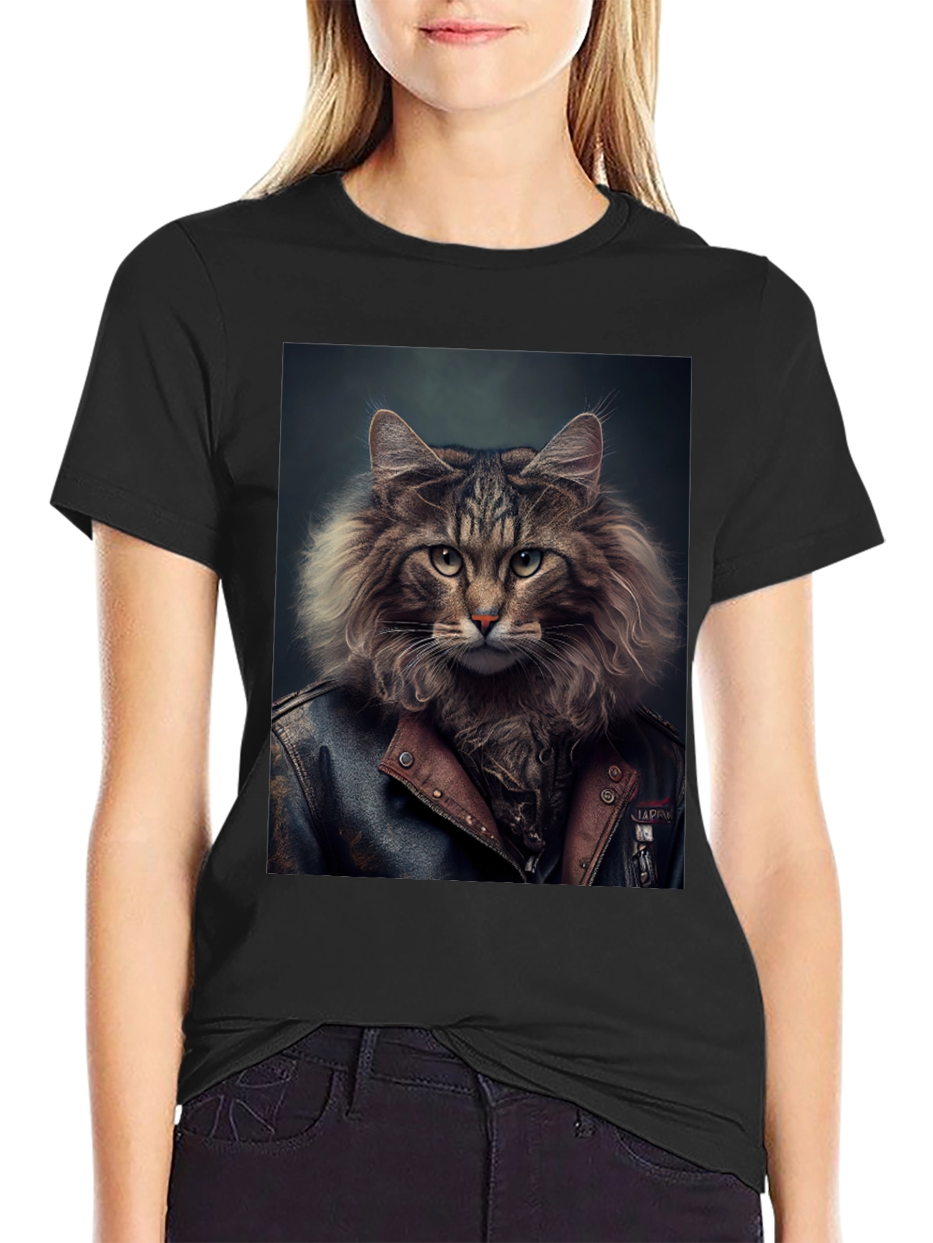 Cool Cat Biker T-Shirt - Unique Graphic Tee