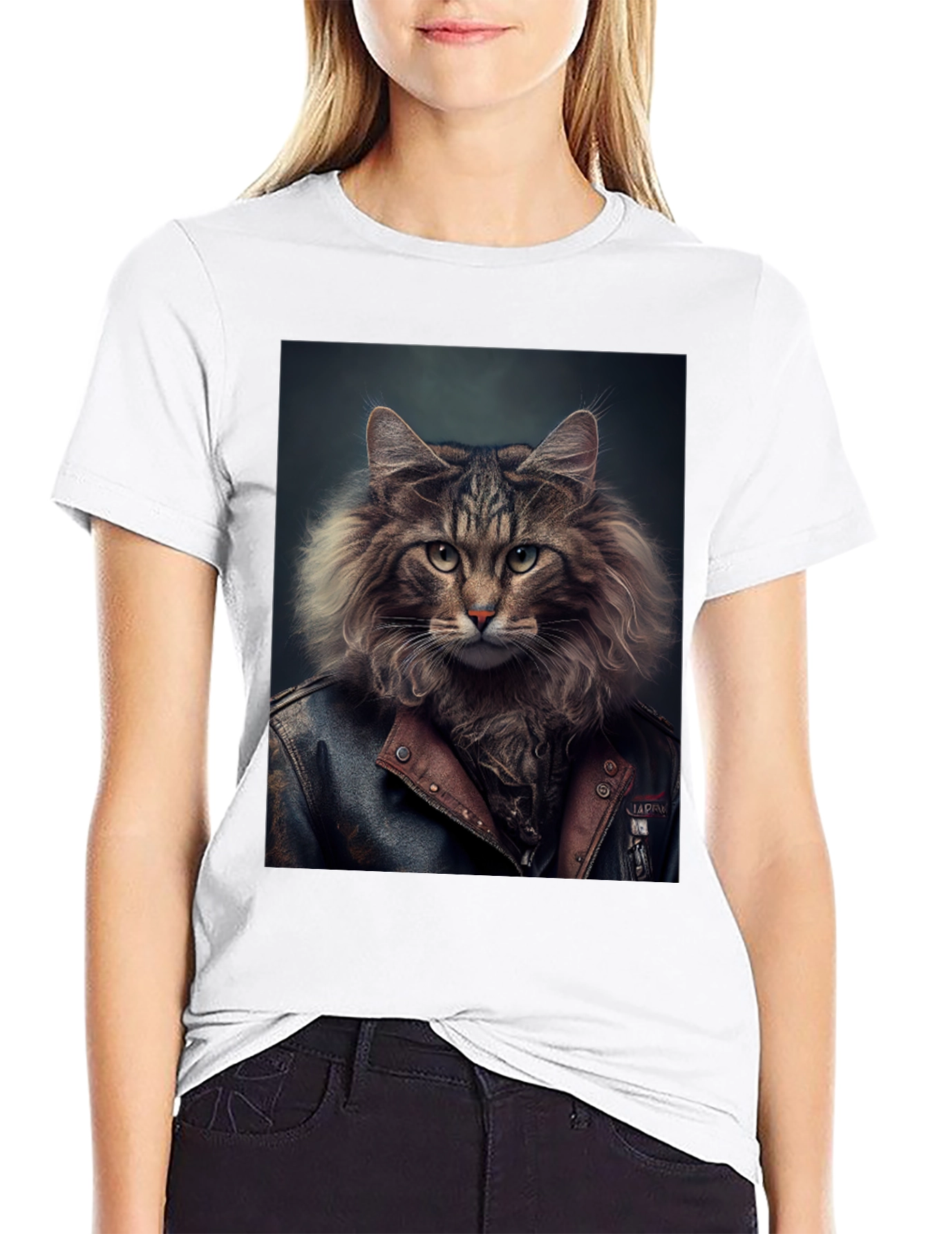 Cool Cat Biker T-Shirt - Unique Graphic Tee