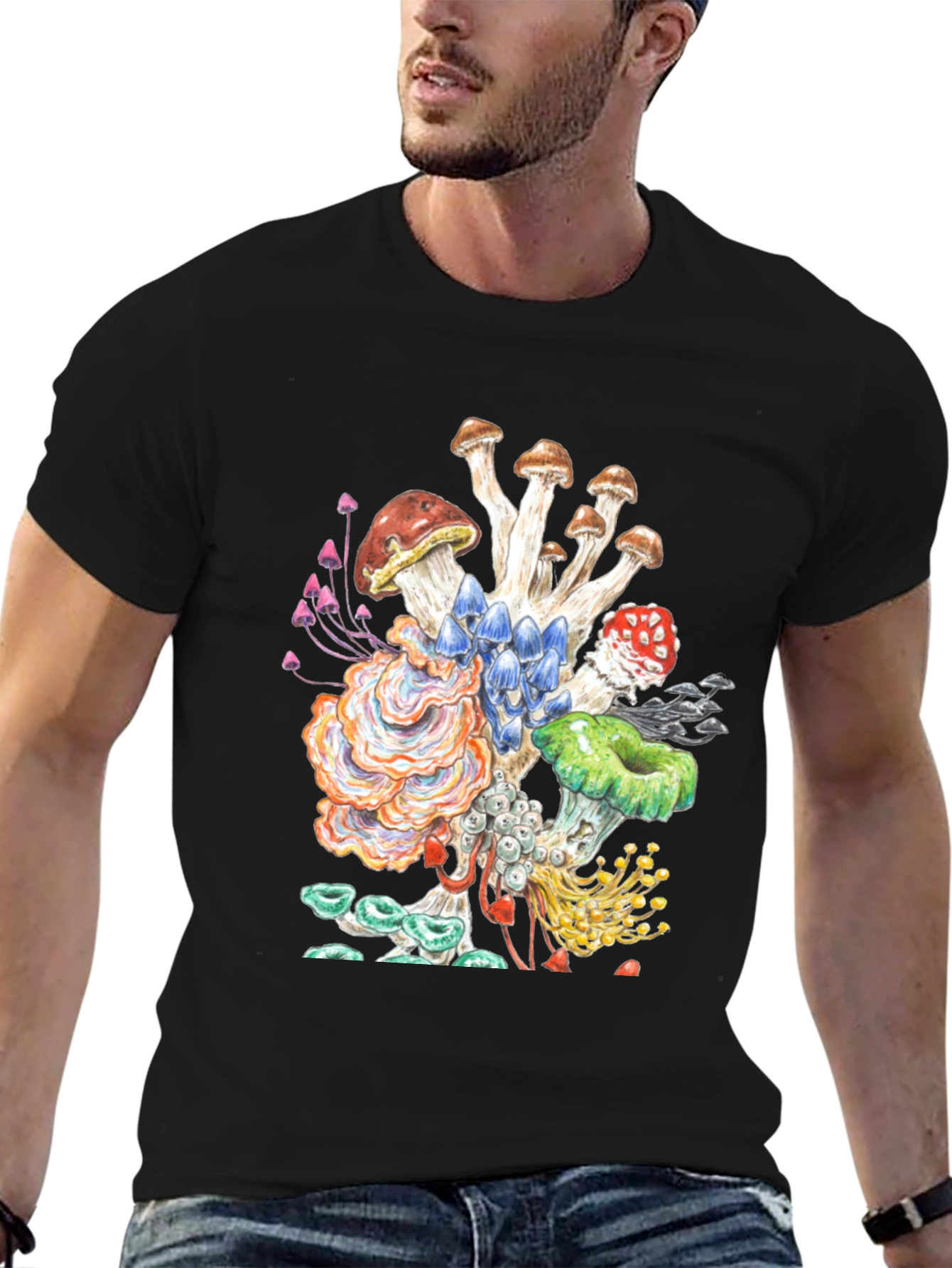 Mushroom Graphic Tee - Funky Nature Shirt