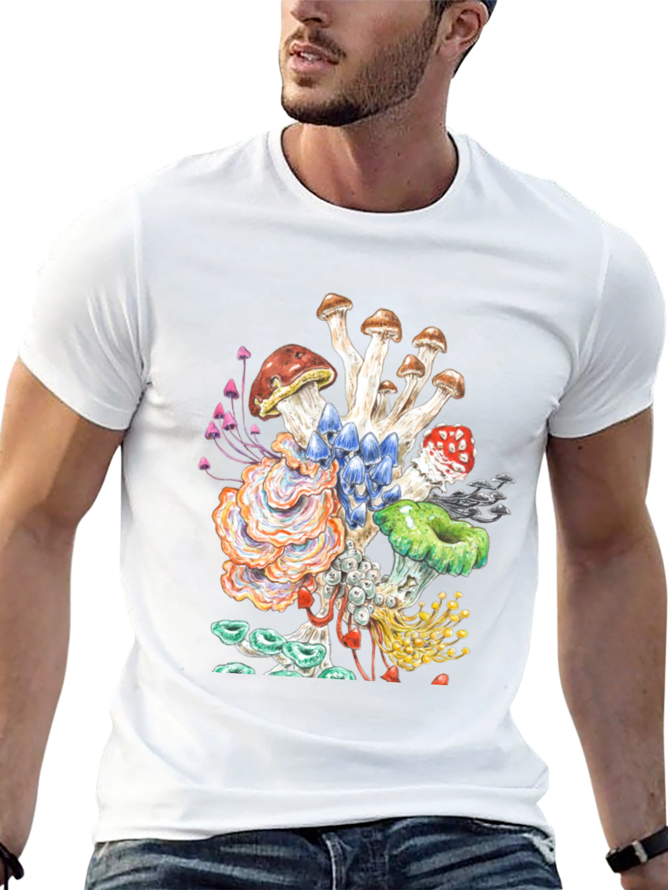Mushroom Graphic Tee - Funky Nature Shirt
