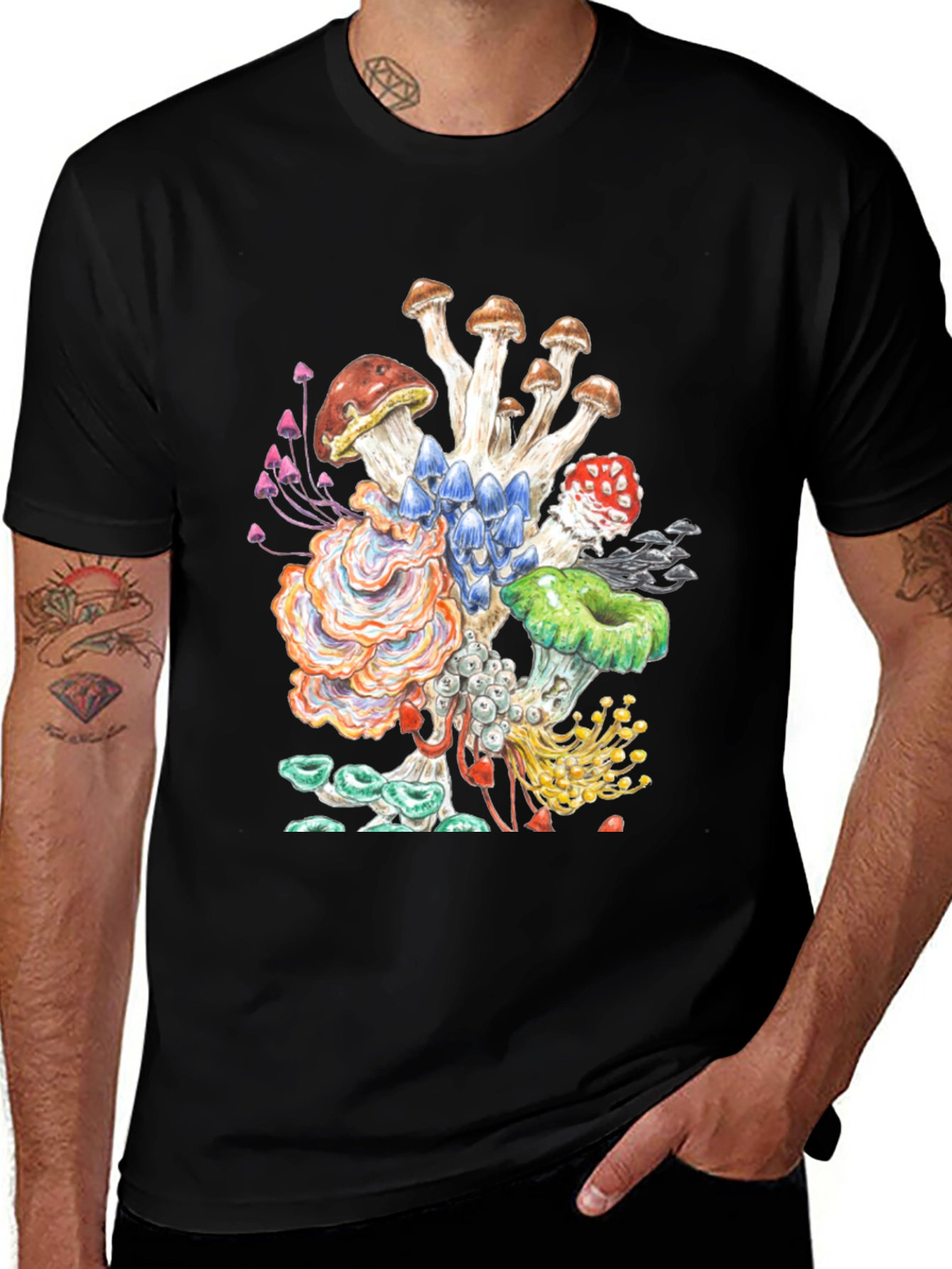 Mushroom Graphic Tee - Funky Nature Shirt