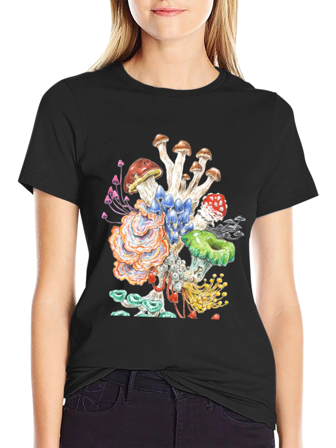 Mushroom Graphic Tee - Funky Nature Shirt