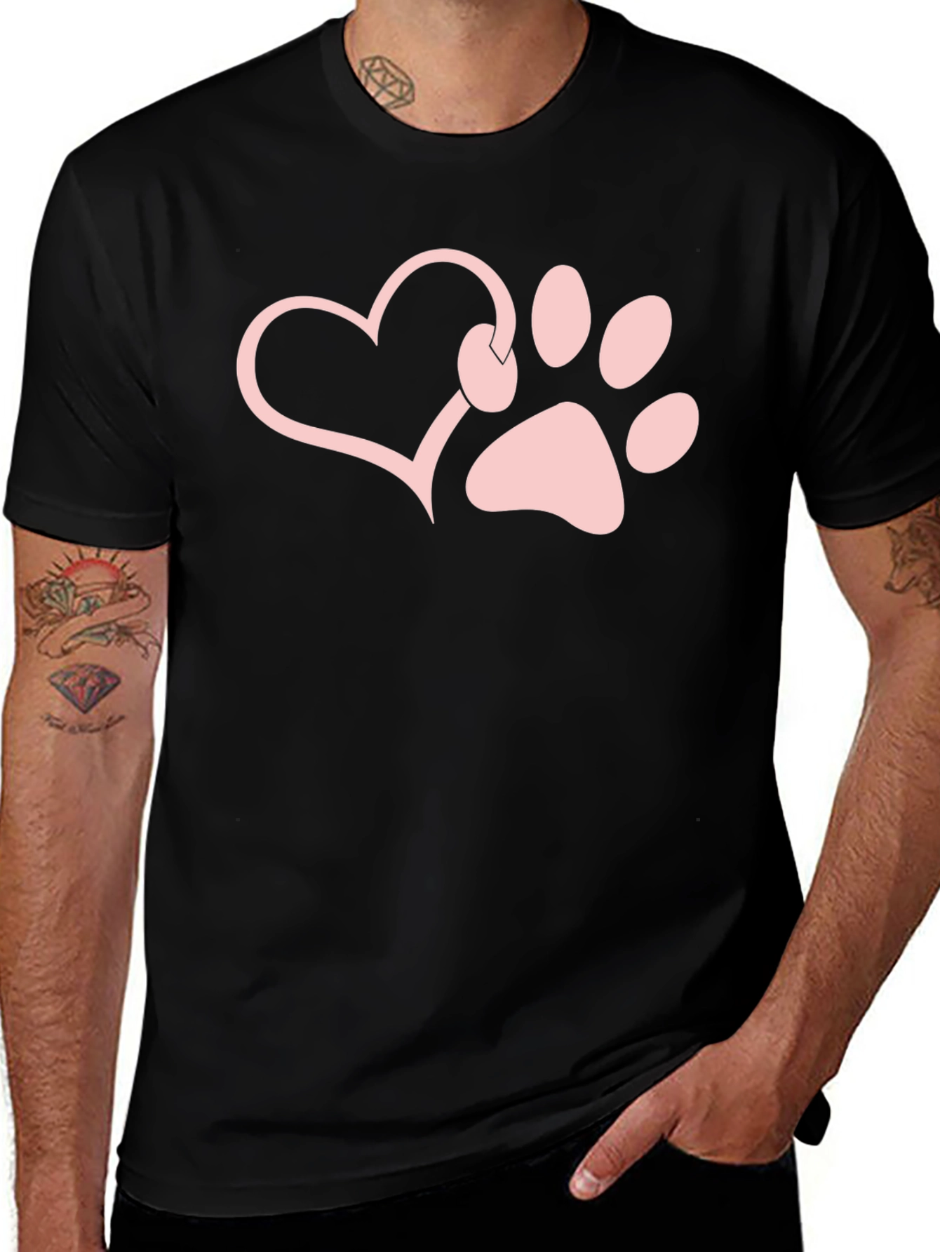 Paw Print Heart T-Shirt - Dog Lover Tee