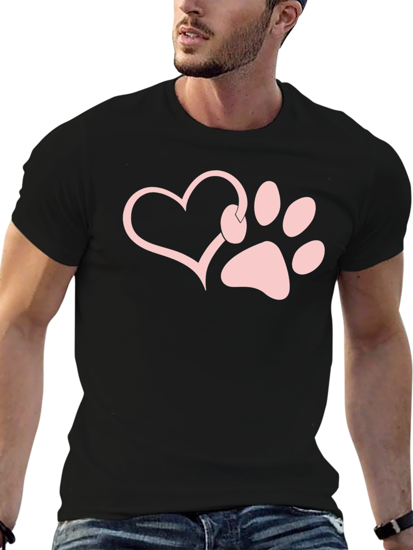 Paw Print Heart T-Shirt - Dog Lover Tee