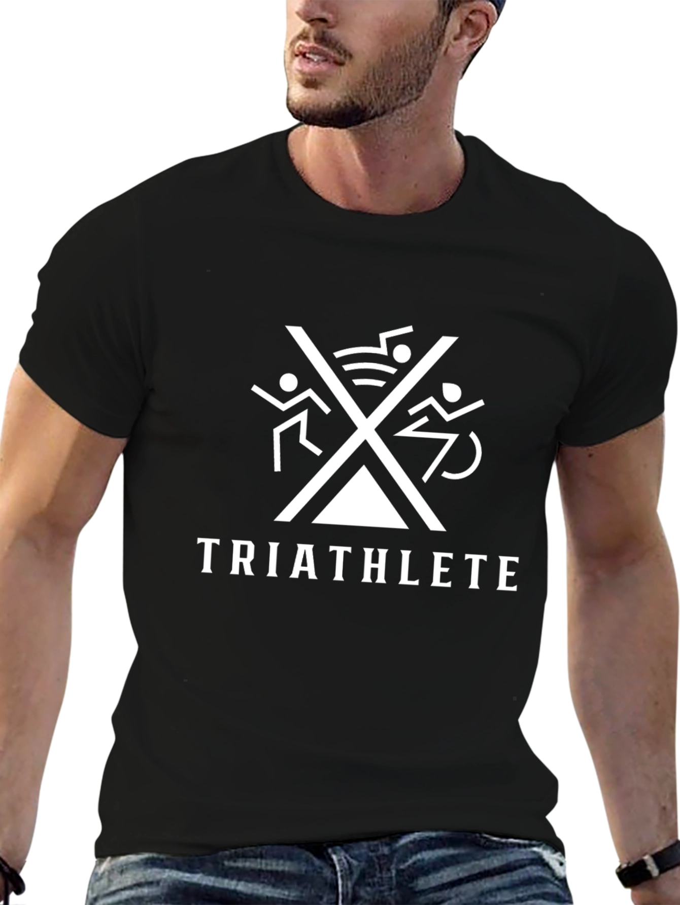 Triathlete Graphic Tee - Black Sports T-Shirt