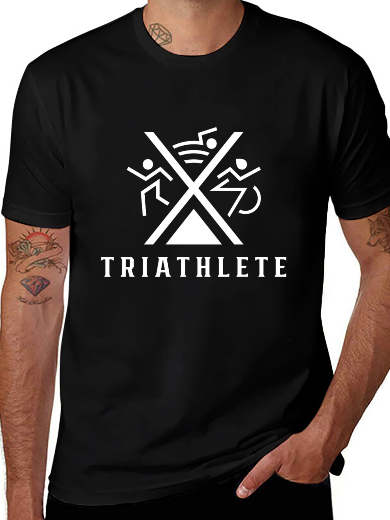 Triathlete Graphic Tee - Black Sports T-Shirt