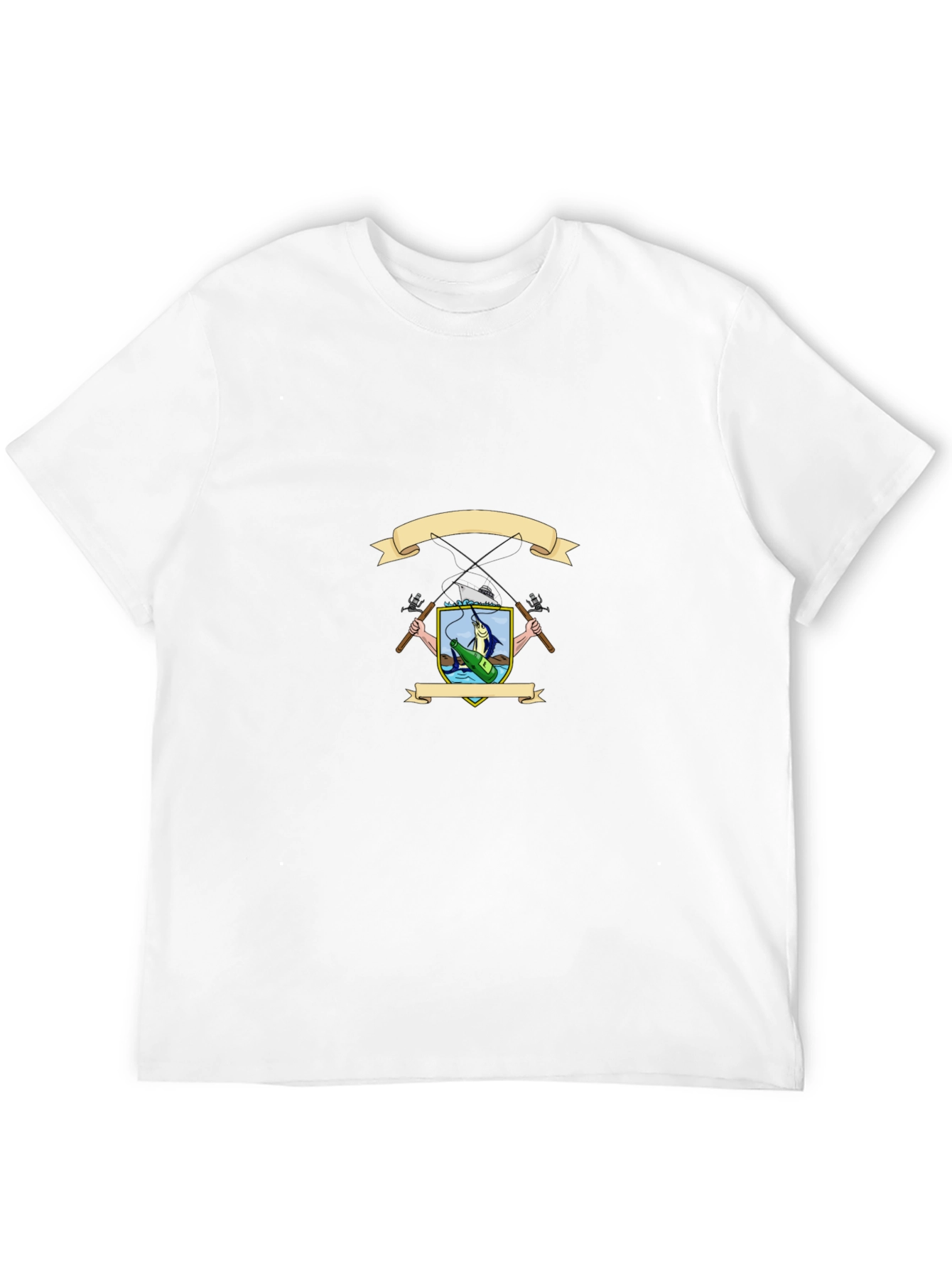 Fishing Crest Graphic T-Shirt - Black