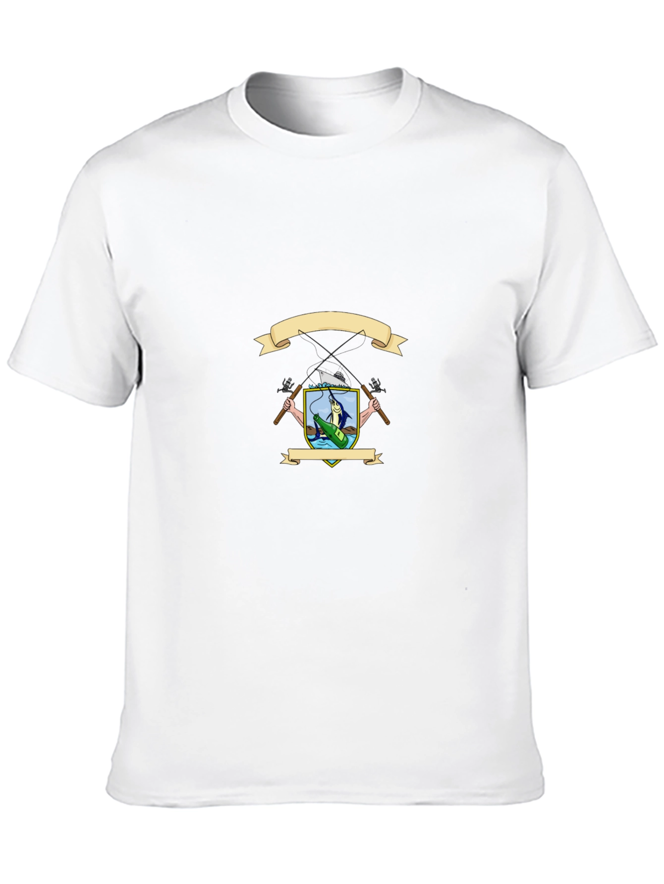 Fishing Crest Graphic T-Shirt - Black