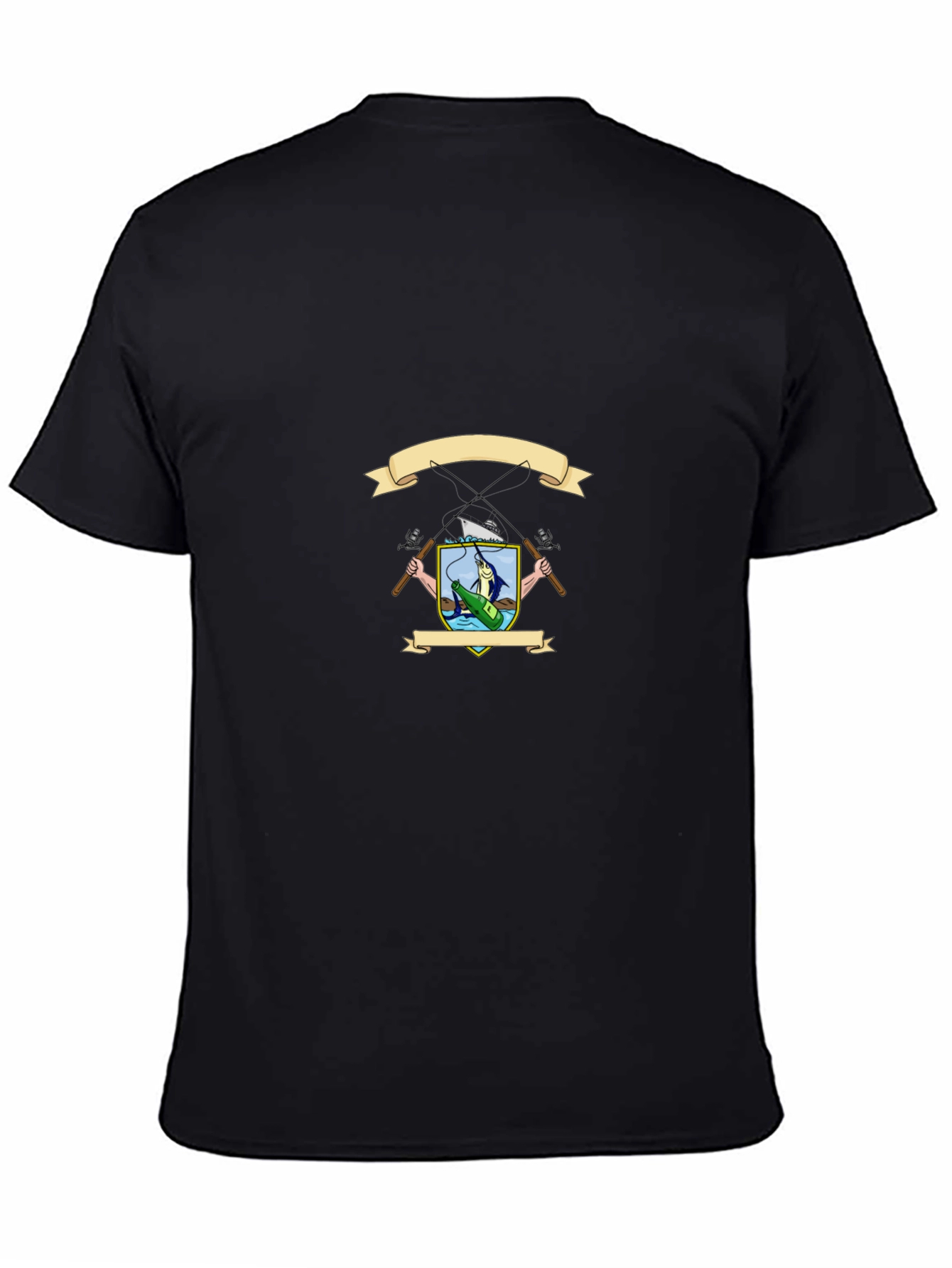 Fishing Crest Graphic T-Shirt - Black