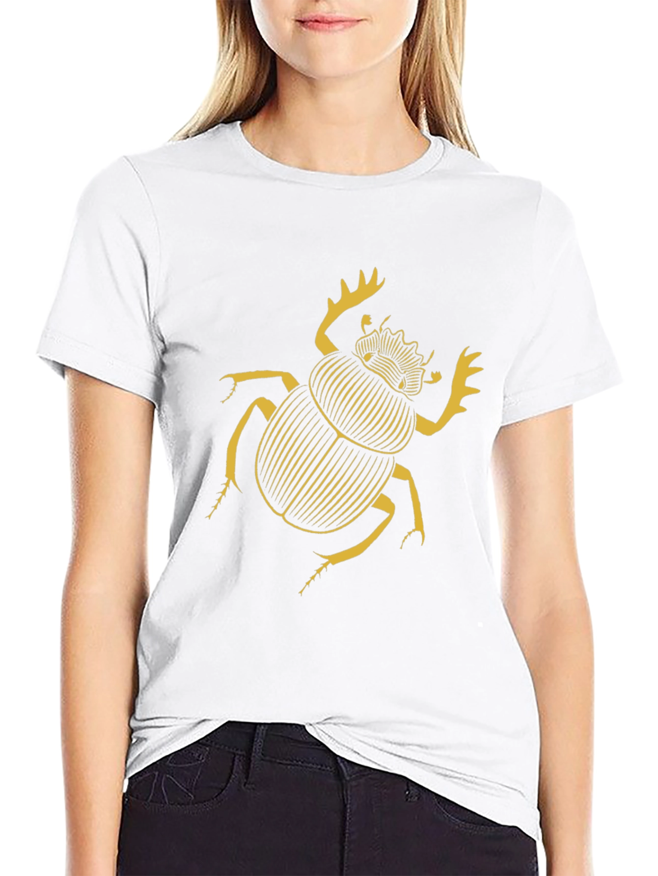 Scarab Beetle Graphic T-Shirt - Black Cotton Tee