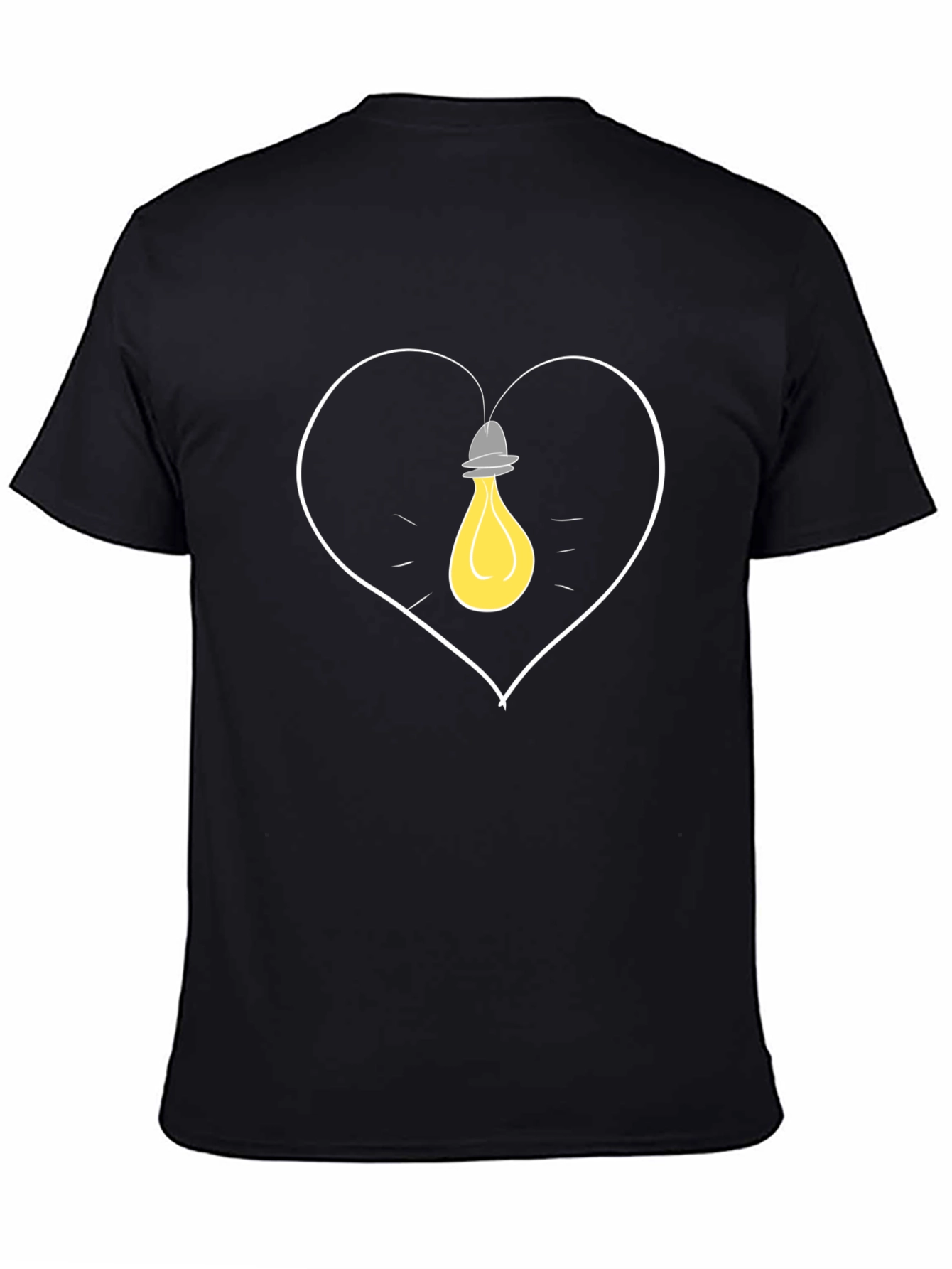 Heart Lightbulb Graphic Tee - Black