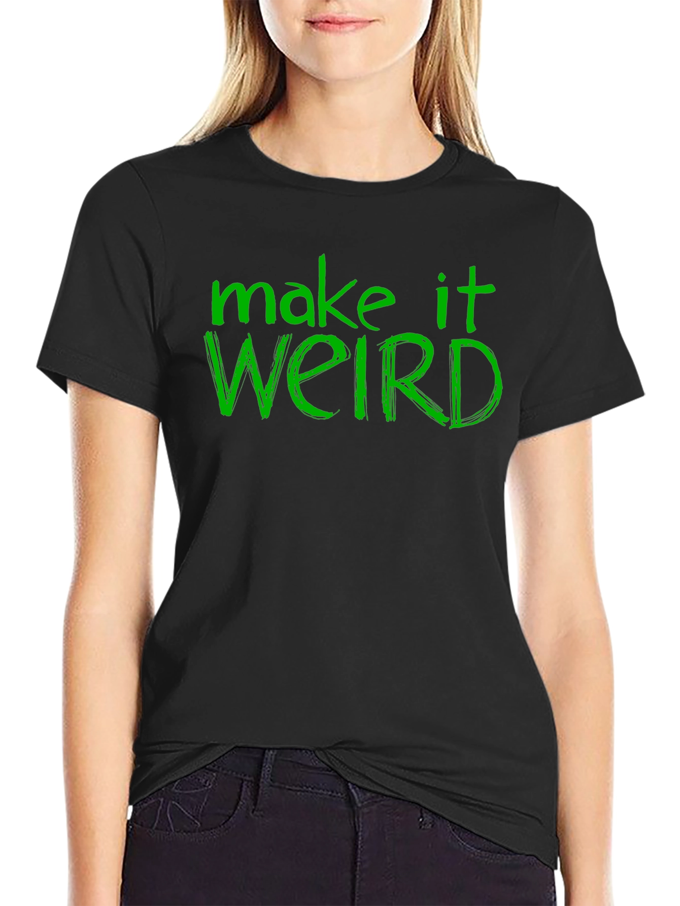 Make It Weird Black Graphic Tee