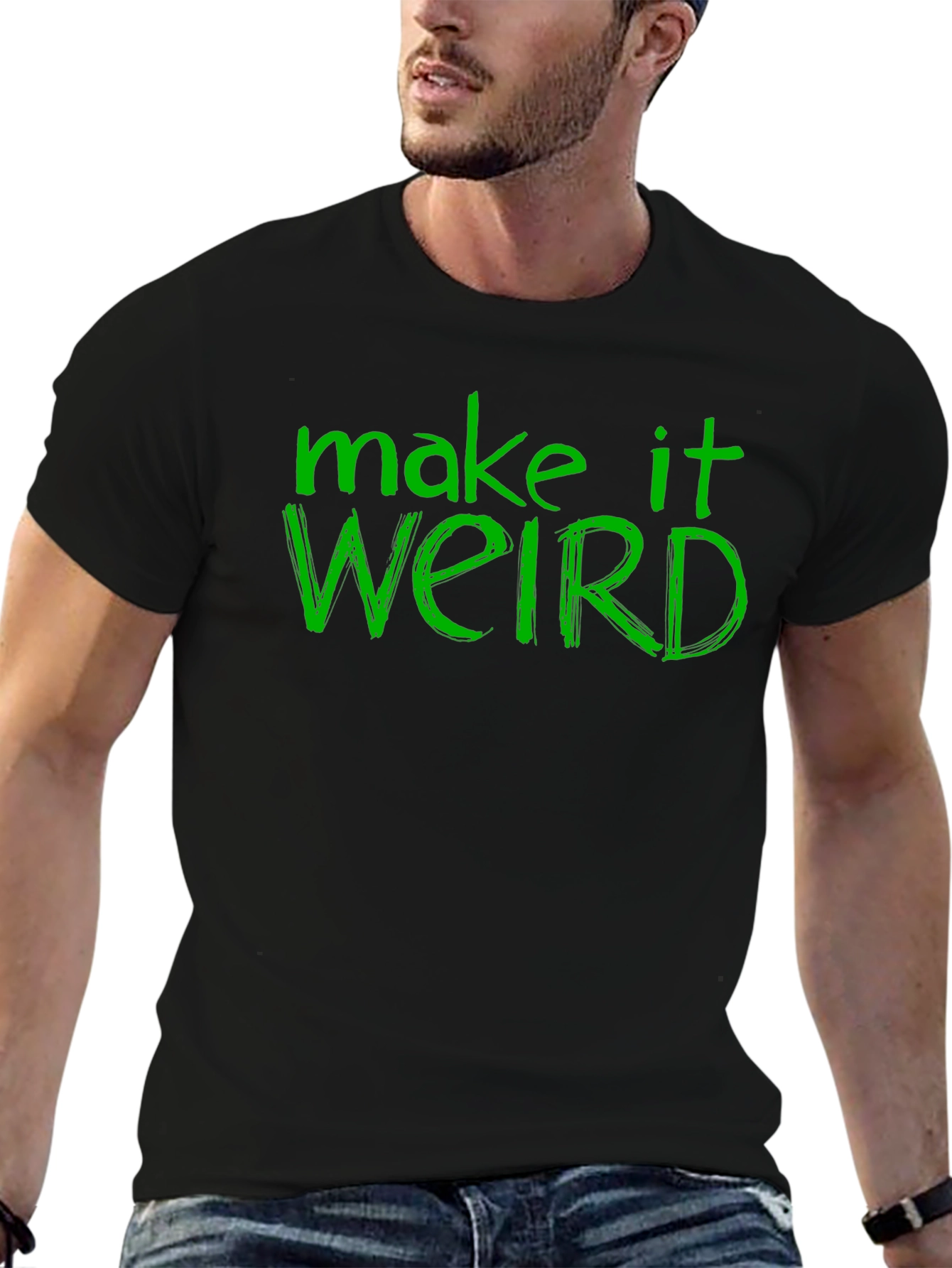Make It Weird Black Graphic Tee