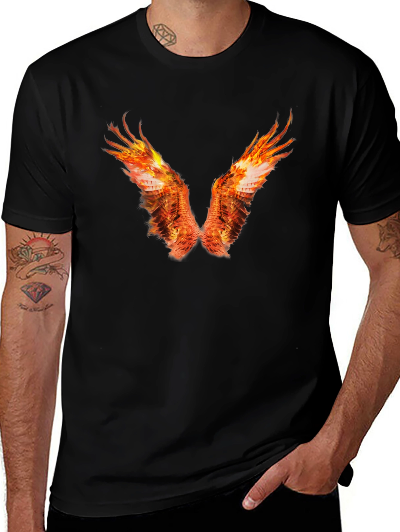 Fiery Wings Graphic Tee - Bold & Unique Design