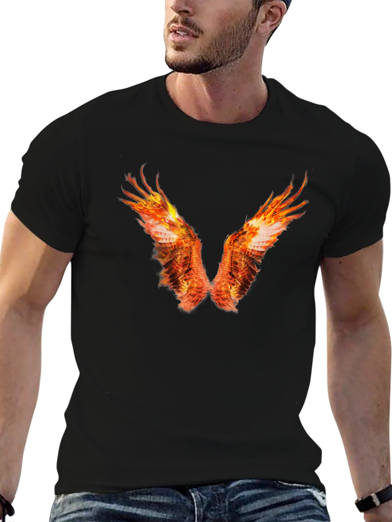 Fiery Wings Graphic Tee - Bold & Unique Design