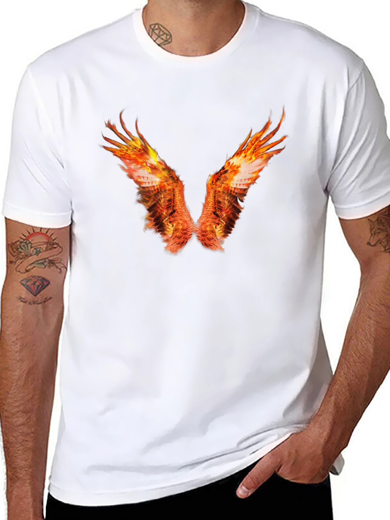 Fiery Wings Graphic Tee - Bold & Unique Design