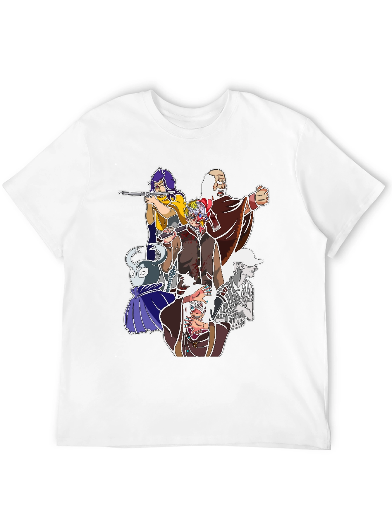 Unique Cartoon Graphic Print Black Tee