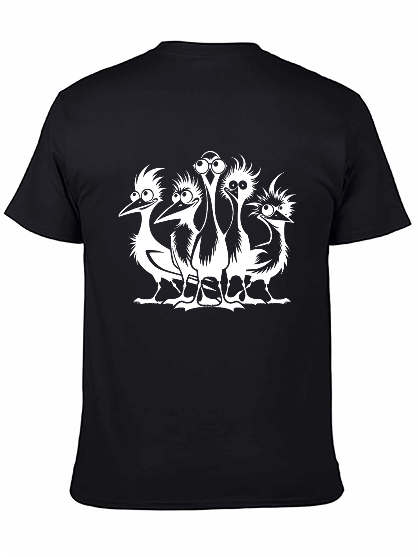 Cartoon Ostrich Graphic T-Shirt - Unisex