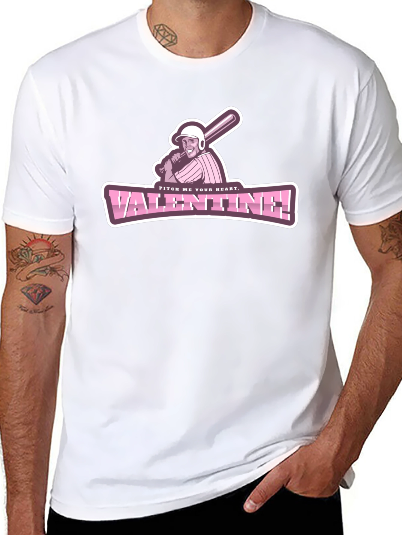 Pitch Me Your Heart Valentine Baseball T-Shirt