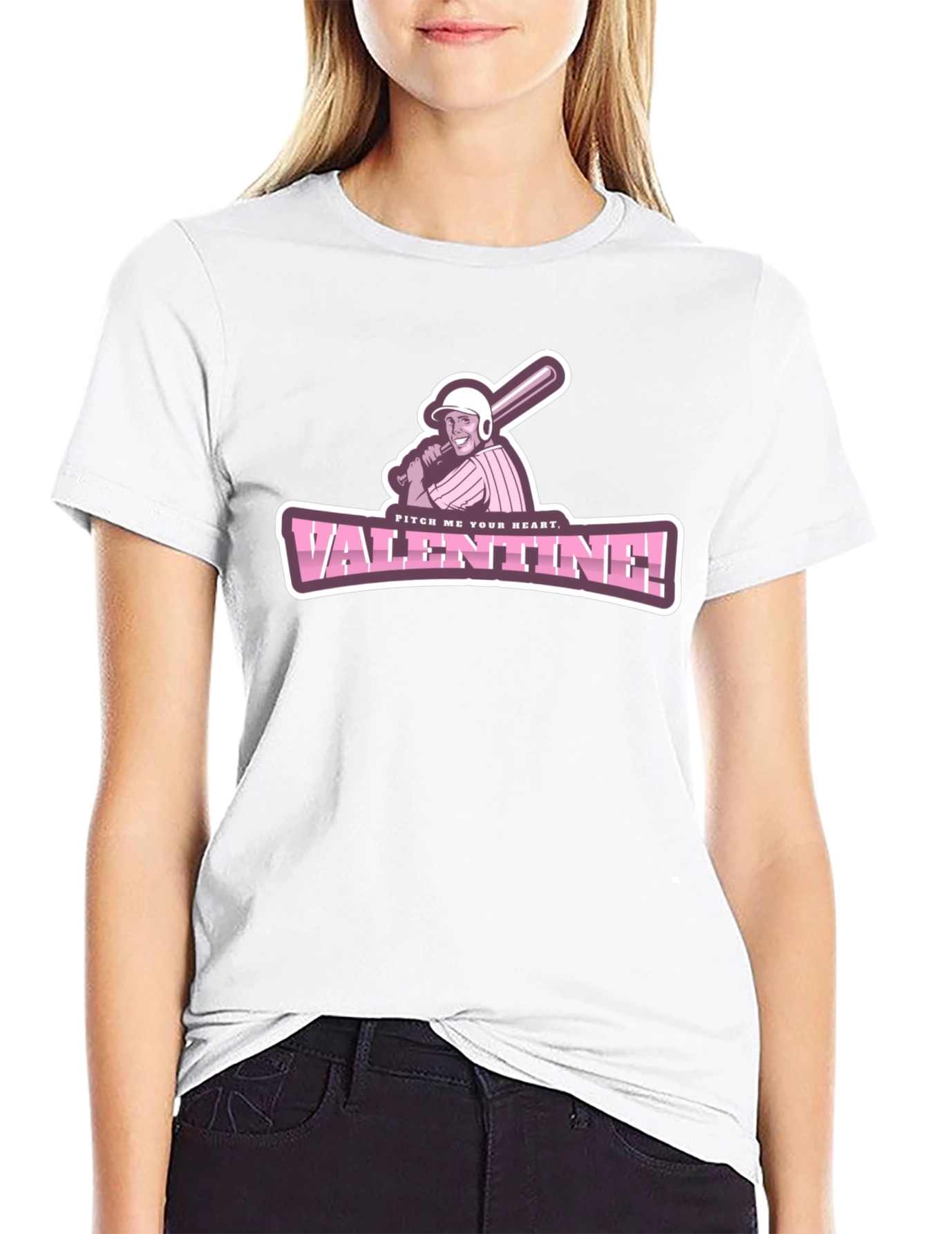 Pitch Me Your Heart Valentine Baseball T-Shirt
