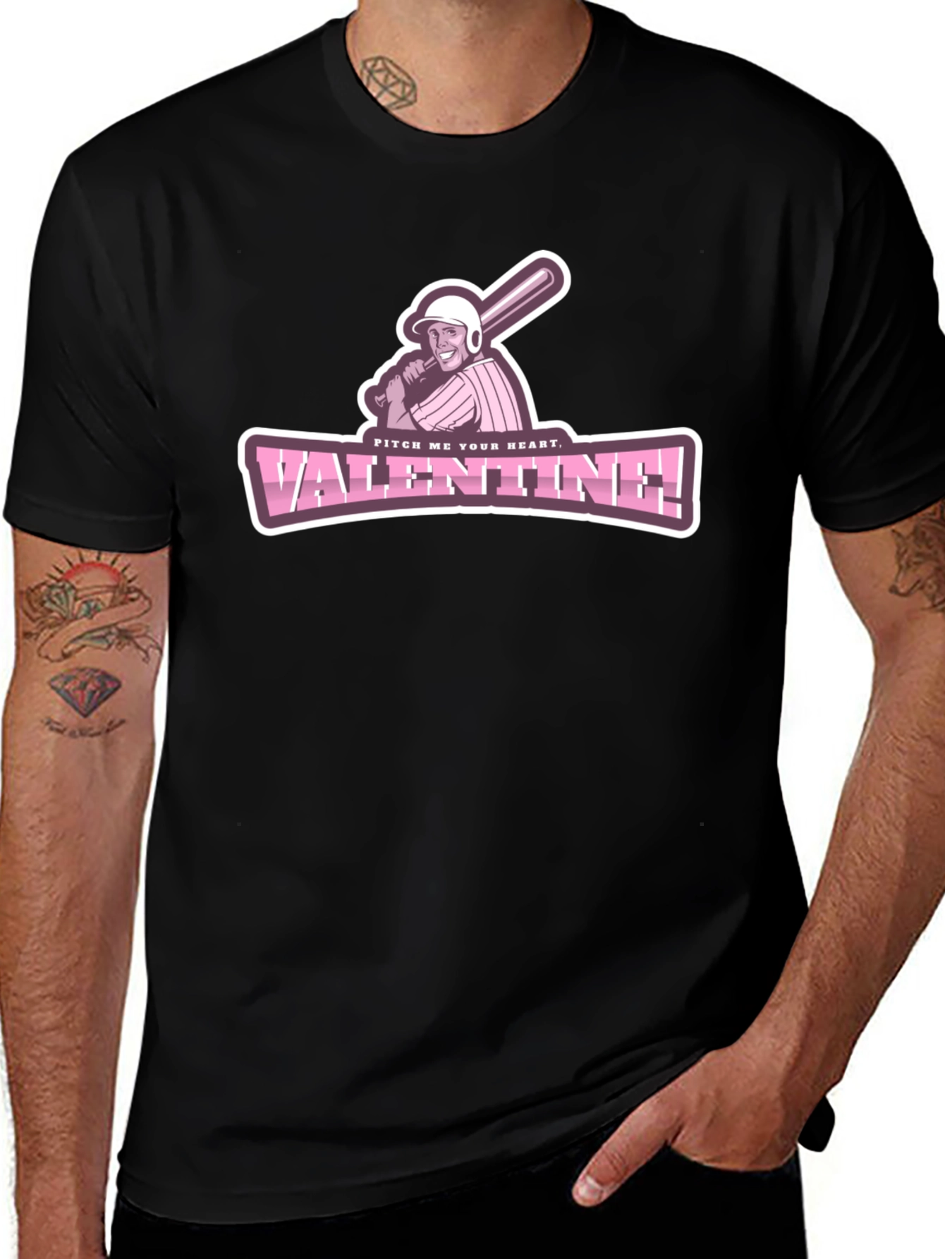 Pitch Me Your Heart Valentine Baseball T-Shirt