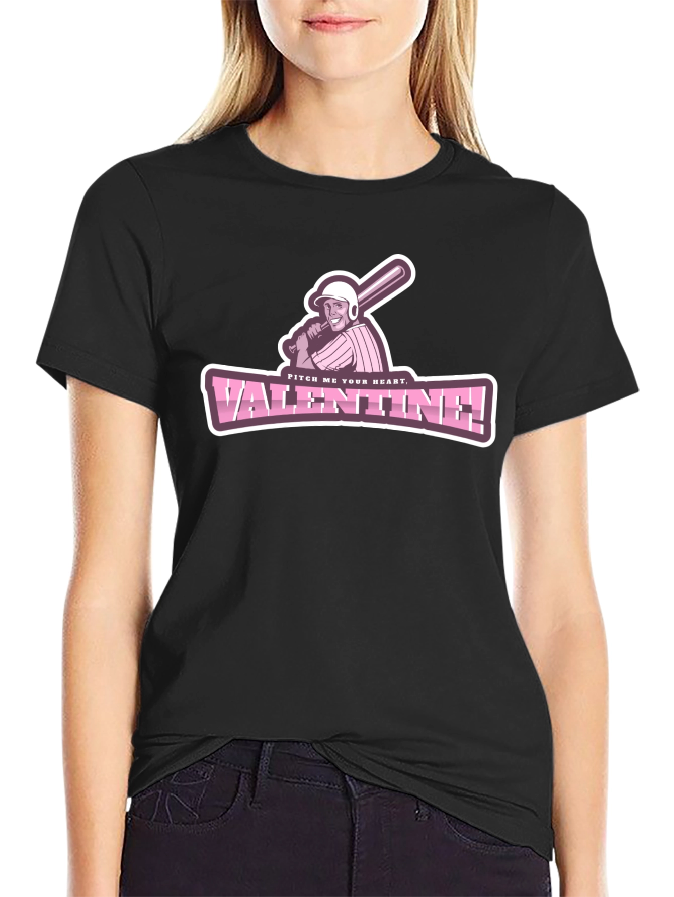 Pitch Me Your Heart Valentine Baseball T-Shirt