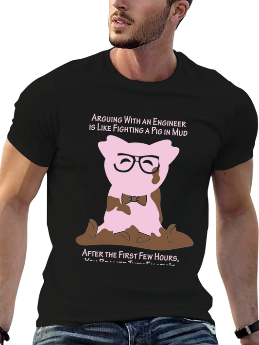 Engineer Pig Mud T-Shirt Funny Job Gift