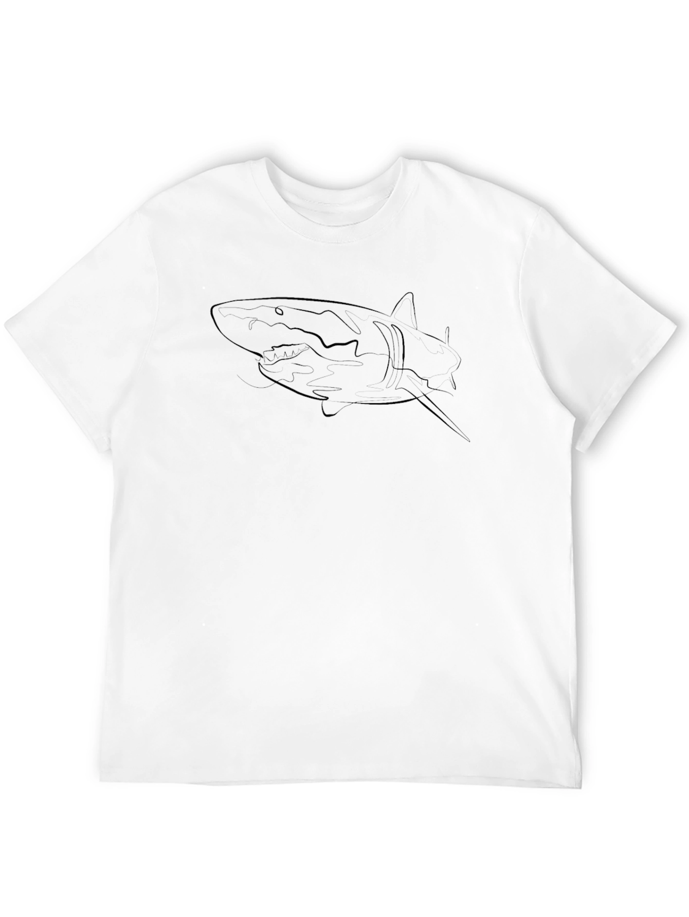 Black Shark Outline Graphic T-Shirt