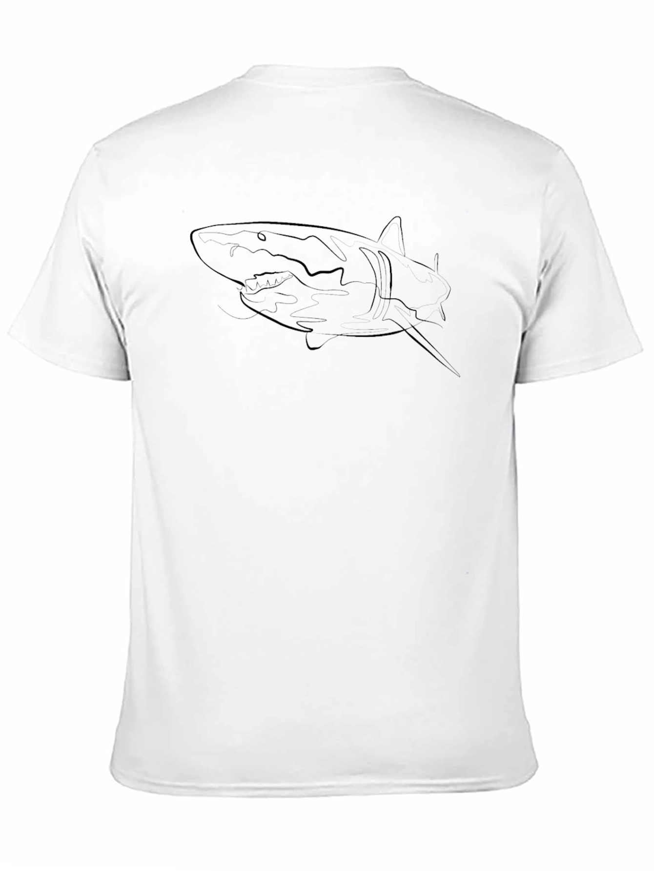 Black Shark Outline Graphic T-Shirt