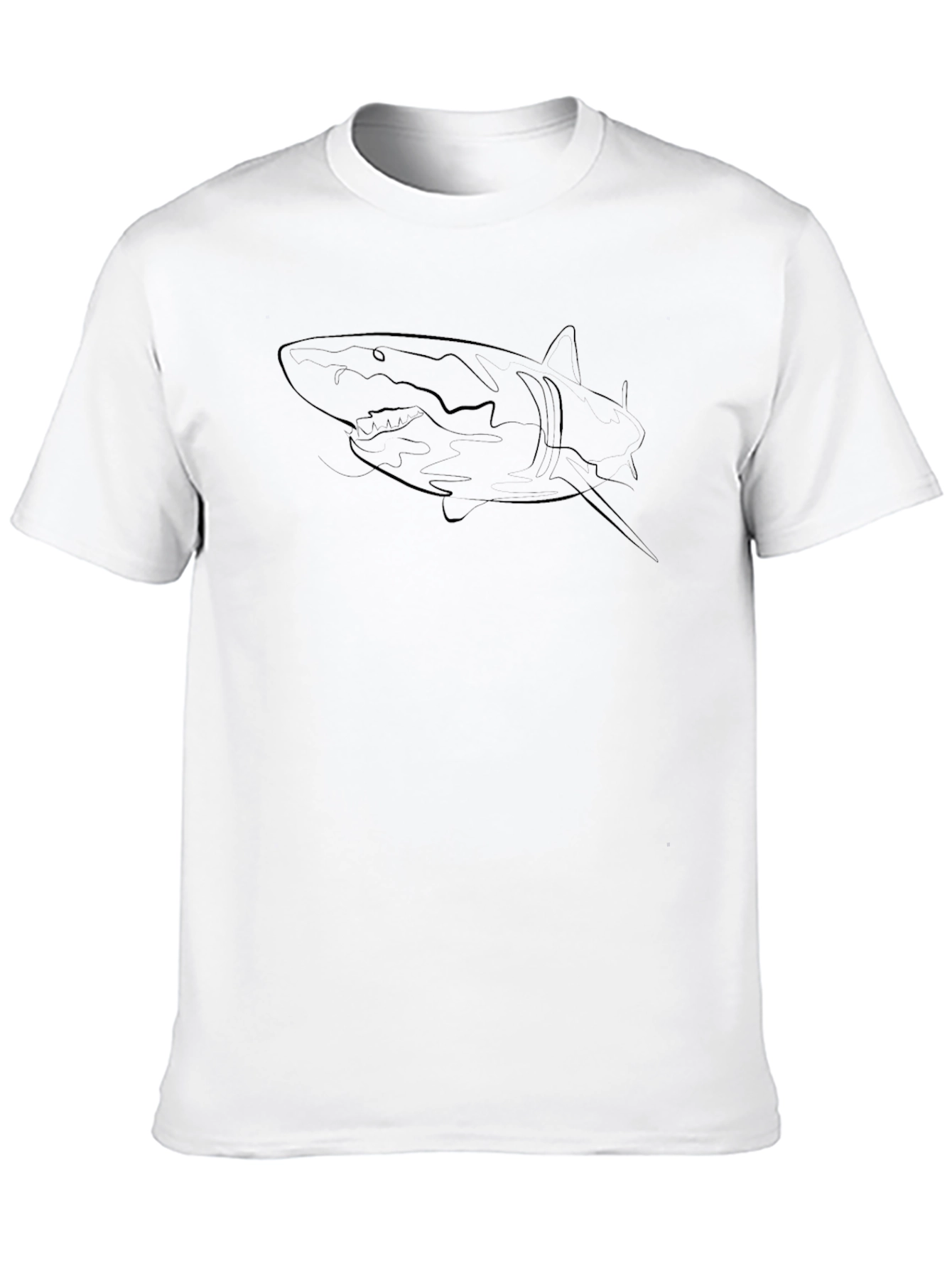 Black Shark Outline Graphic T-Shirt