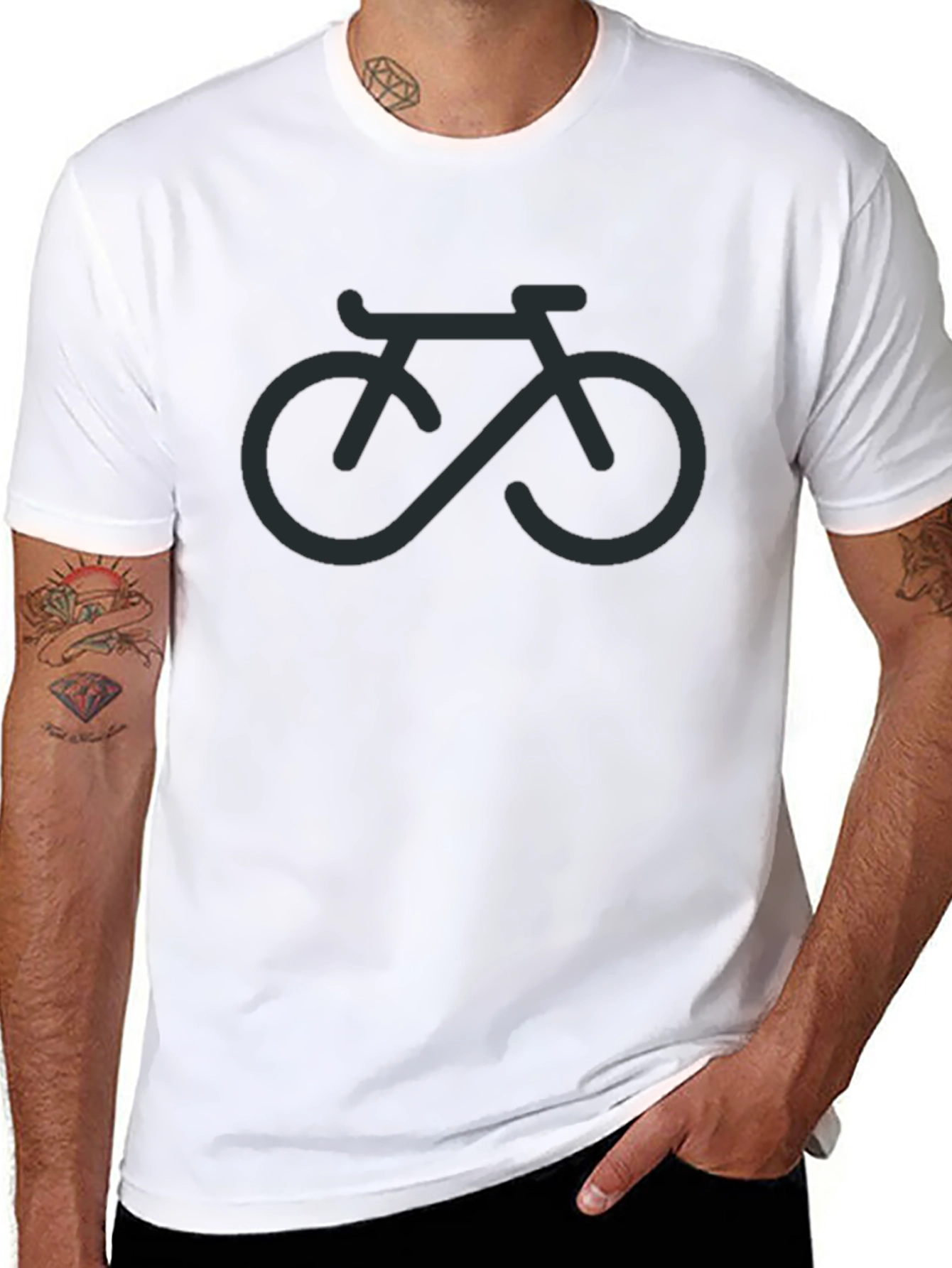 Infinity Bike Graphic Tee - Casual Black T-Shirt