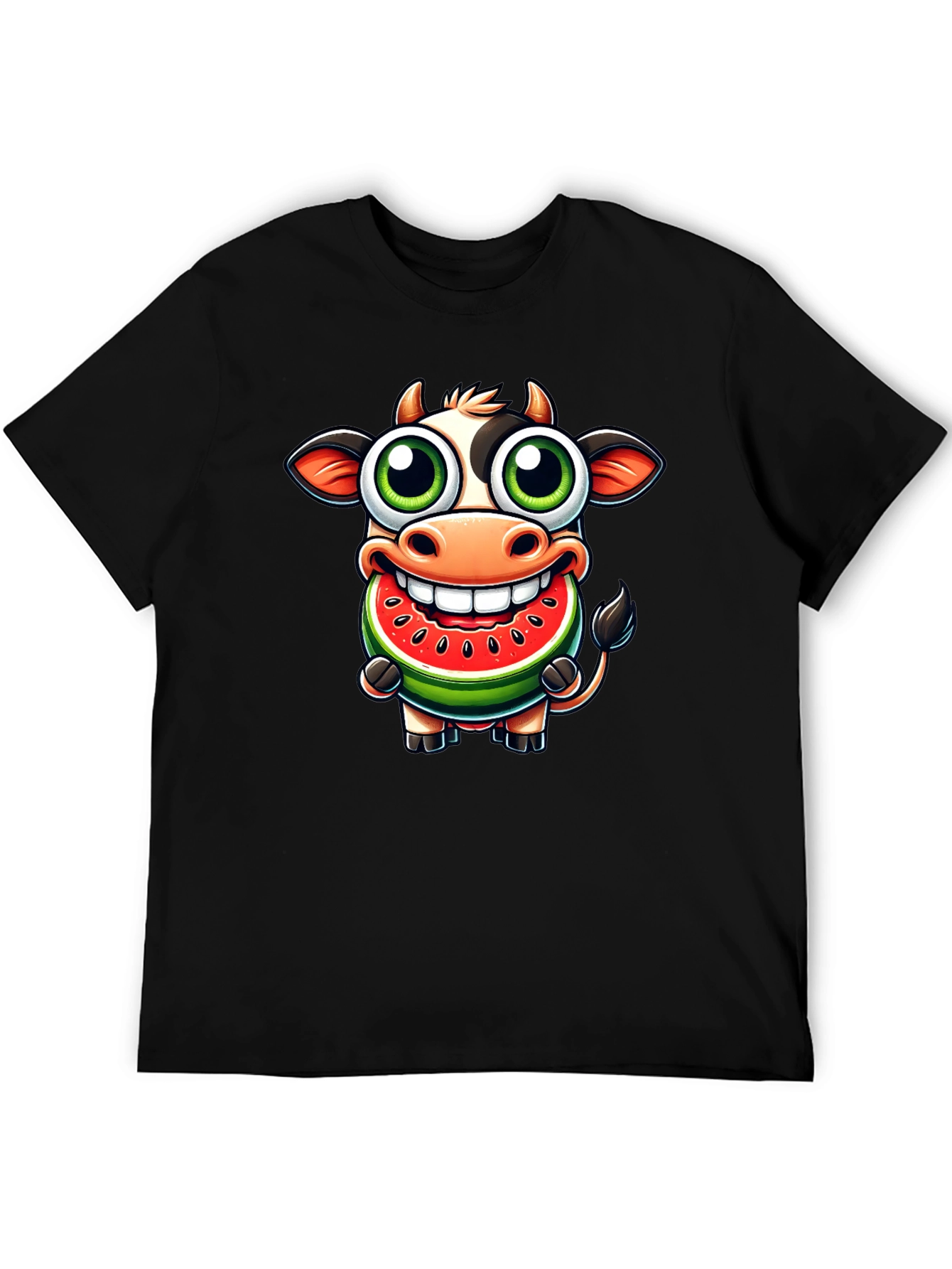 Funny Cow Watermelon Cartoon T-Shirt