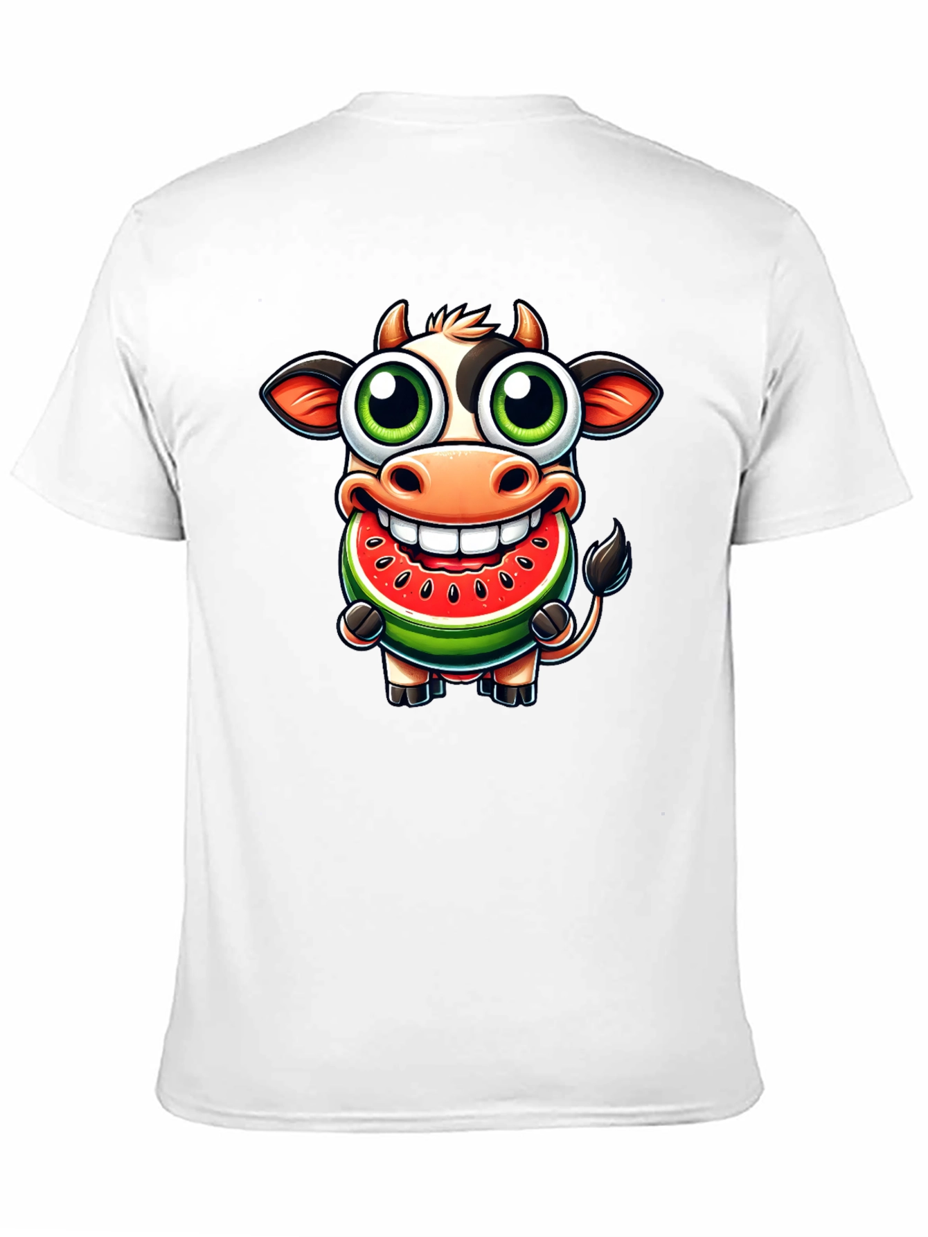 Funny Cow Watermelon Cartoon T-Shirt